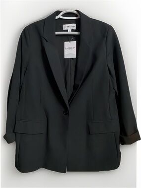 The Drop Black Tailored Blazer Jacket with front pockets – Size Large – NWT